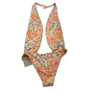 Stone Fox NWT FP Bloom Azalea Floral Halter One Piece Swim Size M‎ MSRP $200